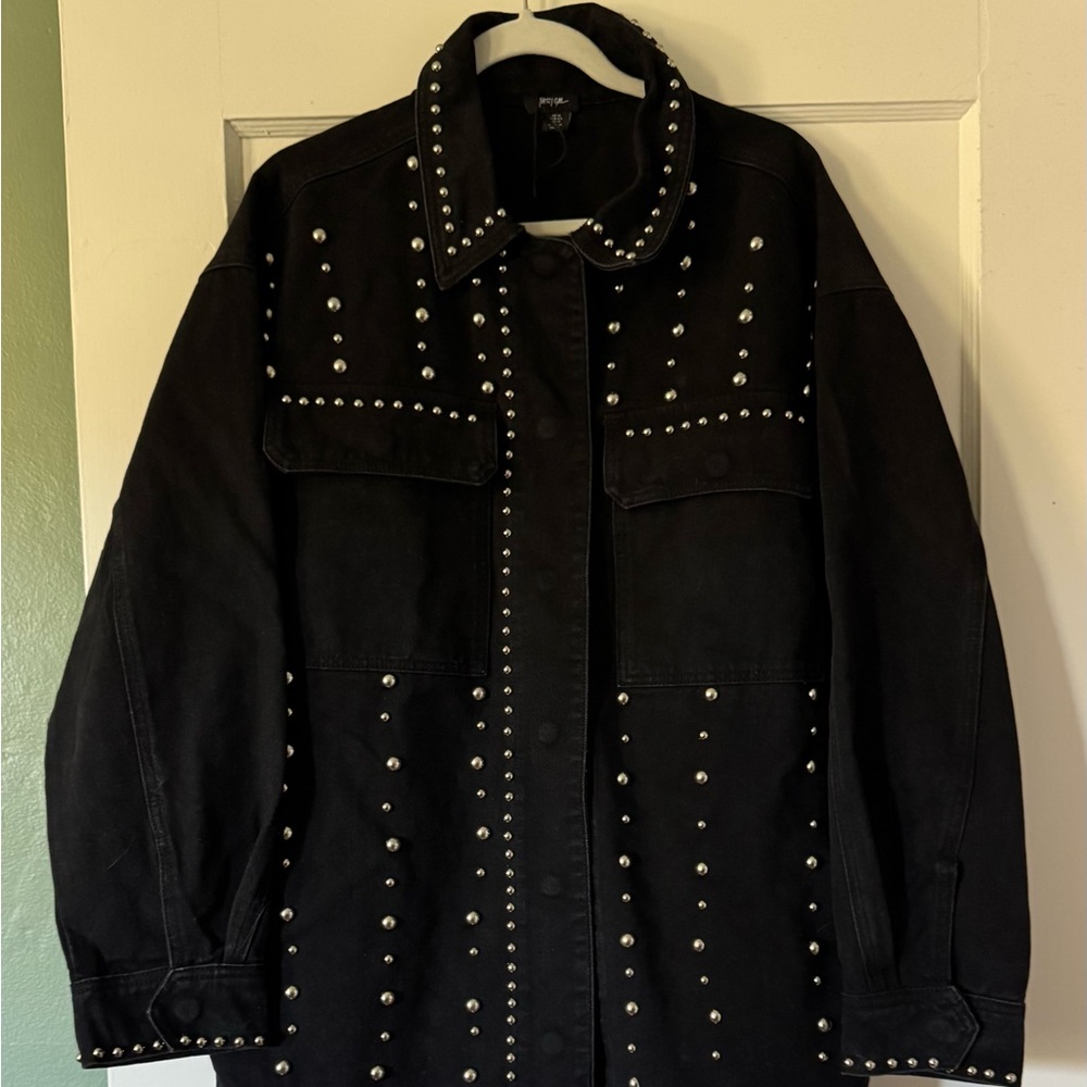 Nasty Gal Black Studded Utility Jacket never worn